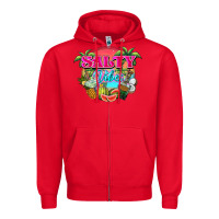 Red Salty vibes summer Zipper Hoodie - NancyCooperArtShop