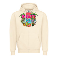 Sandshell Salty vibes summer Zipper Hoodie - NancyCooperArtShop
