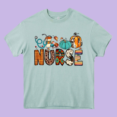 Nurse Fall Heavy Core Tee Designed By Jahusdesignshop