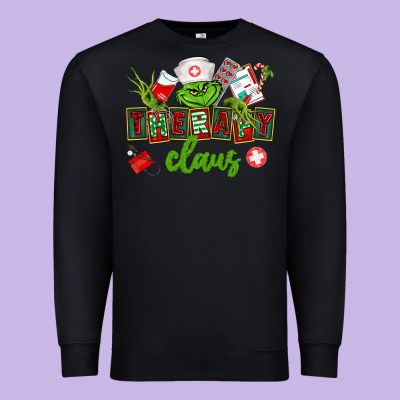 Therapy Claus Premium Sweatshirt Designed By Cowgirlartshop