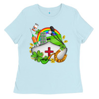 Baby Blue nurse  st patricks Ladies Tee - AdoDesignShop