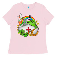 Bubblegum Pink nurse  st patricks Ladies Tee - AdoDesignShop