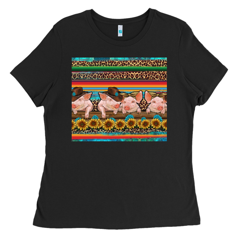 Western Serape Pigs Ladies Tee by RanaPortraitStore | Teevron