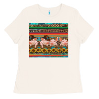 Bone western serape pigs Ladies Tee - RanaPortraitStore
