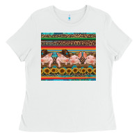 White western serape pigs Ladies Tee - RanaPortraitStore