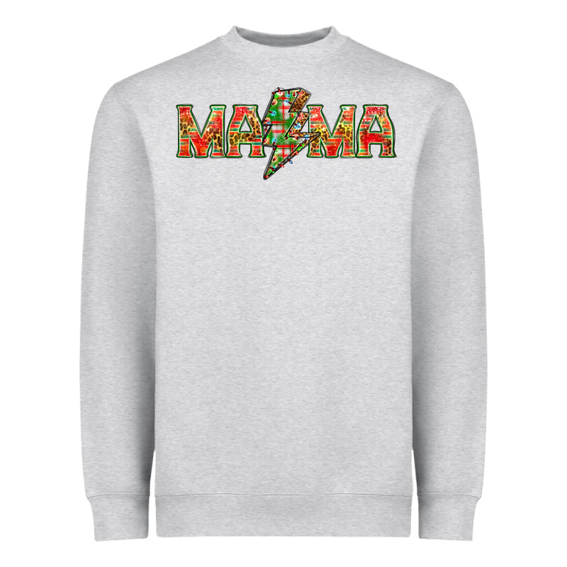 Mama Christmas Lightning Bolt Heavyweight Sweatshirt by NancyCooperArtShop | Teevron