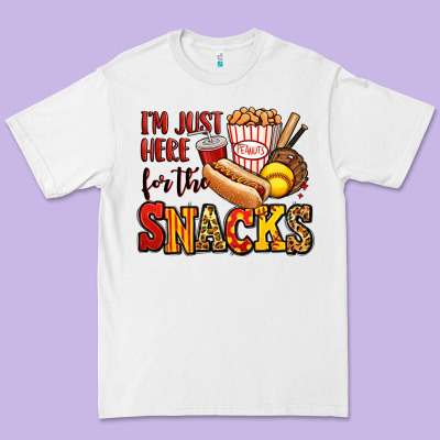 I'm Just Here For The Snacks Softball Premium Tee Designed By Jasminsmagicworld