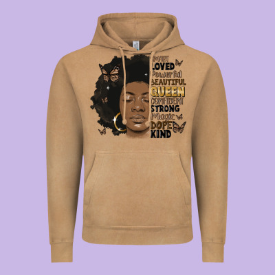 Afro Woman Smart Loved Powerful Vintage Hoodie Designed By Maliassmallbusiness