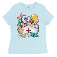Baby Blue nurse  easter Ladies Tee - AdoDesignShop