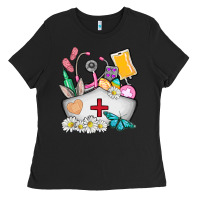 Black nurse  easter Ladies Tee - AdoDesignShop