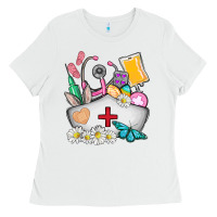 White nurse  easter Ladies Tee - AdoDesignShop
