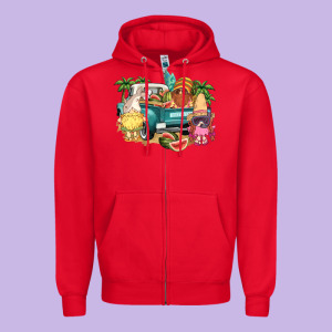 Summer Gnomies Truck Zipper Hoodie Designed By Nancycooperartshop