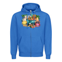 True Royal summer gnomies truck Zipper Hoodie - NancyCooperArtShop