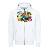 White summer gnomies truck Zipper Hoodie - NancyCooperArtShop