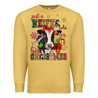 Antique Gold just a heifer who loves christmas cow Premium Sweatshirt - CowGirlArtShop