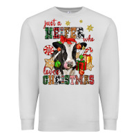 Dove Grey just a heifer who loves christmas cow Premium Sweatshirt - CowGirlArtShop