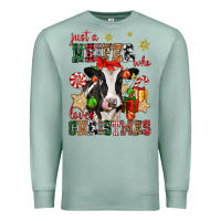 Seafoam just a heifer who loves christmas cow Premium Sweatshirt - CowGirlArtShop