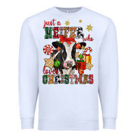 White just a heifer who loves christmas cow Premium Sweatshirt - CowGirlArtShop