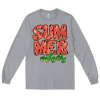 Heather Grey summer vibes Long Sleeve Tee - JahusDesignShop