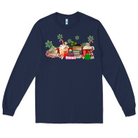 Navy Christmas coffee Long Sleeve Tee - MaliasSmallBusiness