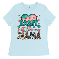 Baby Blue sassy just like my mama Ladies Tee - JahusDesignShop