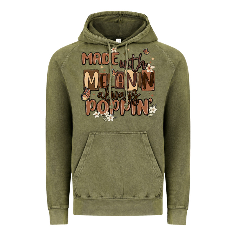 Made With Melanin Always Poppin Vintage Hoodie by MaliasSmallBusiness | Teevron