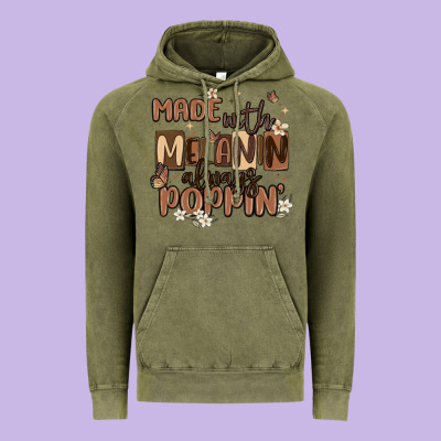 Made With Melanin Always Poppin Vintage Hoodie Designed By Maliassmallbusiness