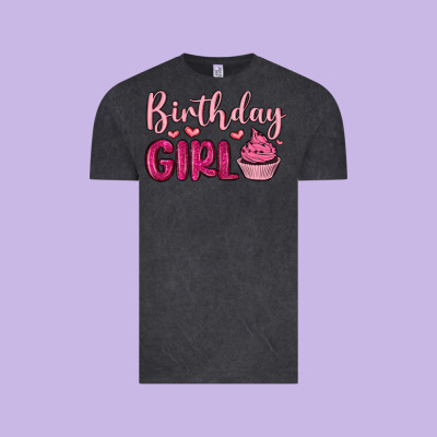 Birthday Girl Cupcake Vintage Tee Designed By Maliassmallbusiness