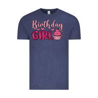 Vintage Denim birthday girl cupcake Vintage Tee - MaliasSmallBusiness