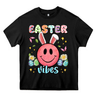 Black easter vibes smiley face Heavy Core Tee - Artiststas