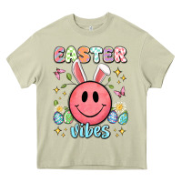 Mossy easter vibes smiley face Heavy Core Tee - Artiststas