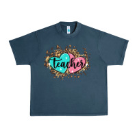 Midnight Navy heart teacher Urban Heavy Tee - MaliasSmallBusiness
