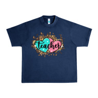 Navy heart teacher Urban Heavy Tee - MaliasSmallBusiness
