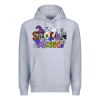Heather Grey spooky season Premium Hoodie - CowGirlArtShop