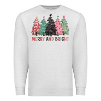 Oatmeal Heather merry and bright Premium Sweatshirt - CowGirlArtShop
