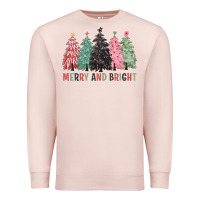 Pale Pink merry and bright Premium Sweatshirt - CowGirlArtShop