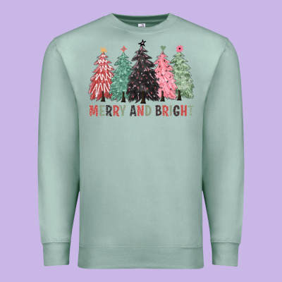 Merry And Bright Premium Sweatshirt Designed By Cowgirlartshop