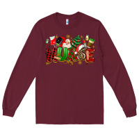 Burgundy christmas  nurse Long Sleeve Tee - MaliasSmallBusiness
