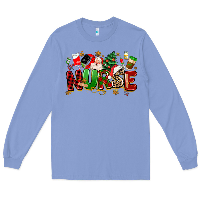 Christmas  Nurse Long Sleeve Tee by MaliasSmallBusiness | Teevron