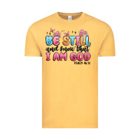 Vintage Mustard be still and know that i am god psalm 46 10 Vintage Tee - MaliasSmallBusiness