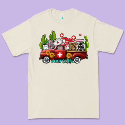Ma Medical Assistant Nurse Truck With Cactus And Sunflowers Premium Tee Designed By Adodesignshop