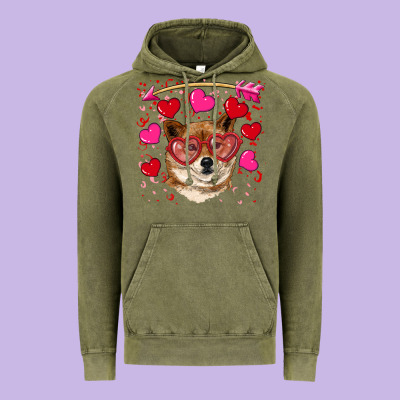 Valentine's Shiba Inu Vintage Hoodie Designed By Ranaportraitstore