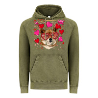 Vintage Olive valentine's shiba inu Vintage Hoodie - RanaPortraitStore
