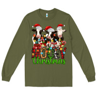 Army Green christmas three cows mooey christmas Long Sleeve Tee - MaliasSmallBusiness