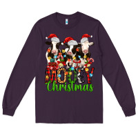 Plum christmas three cows mooey christmas Long Sleeve Tee - MaliasSmallBusiness