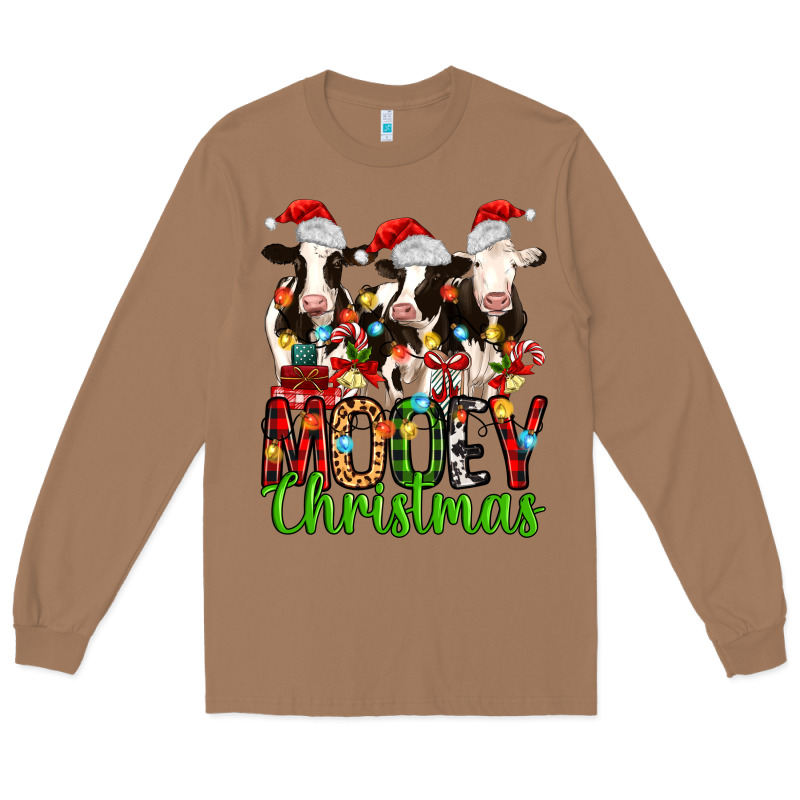 Christmas Three Cows Mooey Christmas Long Sleeve Tee by MaliasSmallBusiness | Teevron