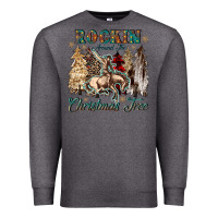 Charcoal Heather rockin around the christmas tree Premium Sweatshirt - CowGirlArtShop