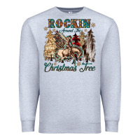 Heather Grey rockin around the christmas tree Premium Sweatshirt - CowGirlArtShop