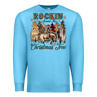 Ocean Blue rockin around the christmas tree Premium Sweatshirt - CowGirlArtShop