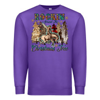Purple rockin around the christmas tree Premium Sweatshirt - CowGirlArtShop